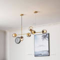 Gold And Amber Glass Linear Modern Pendant Lamp